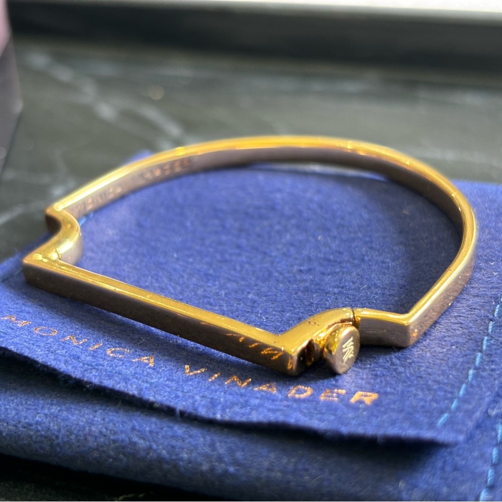 Monica Vinader Signature Thin Bangle - 18k Gold Vermeil
